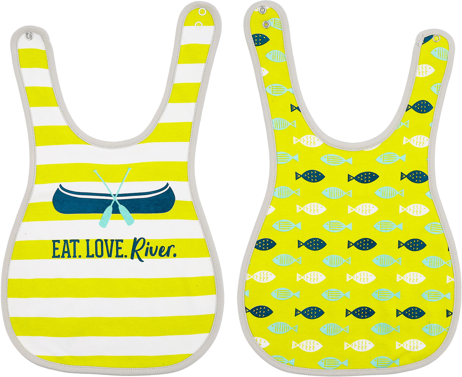 Canoes and Fish by We Baby - Canoes and Fish - Reversible Bib
(6M - 3 Years)