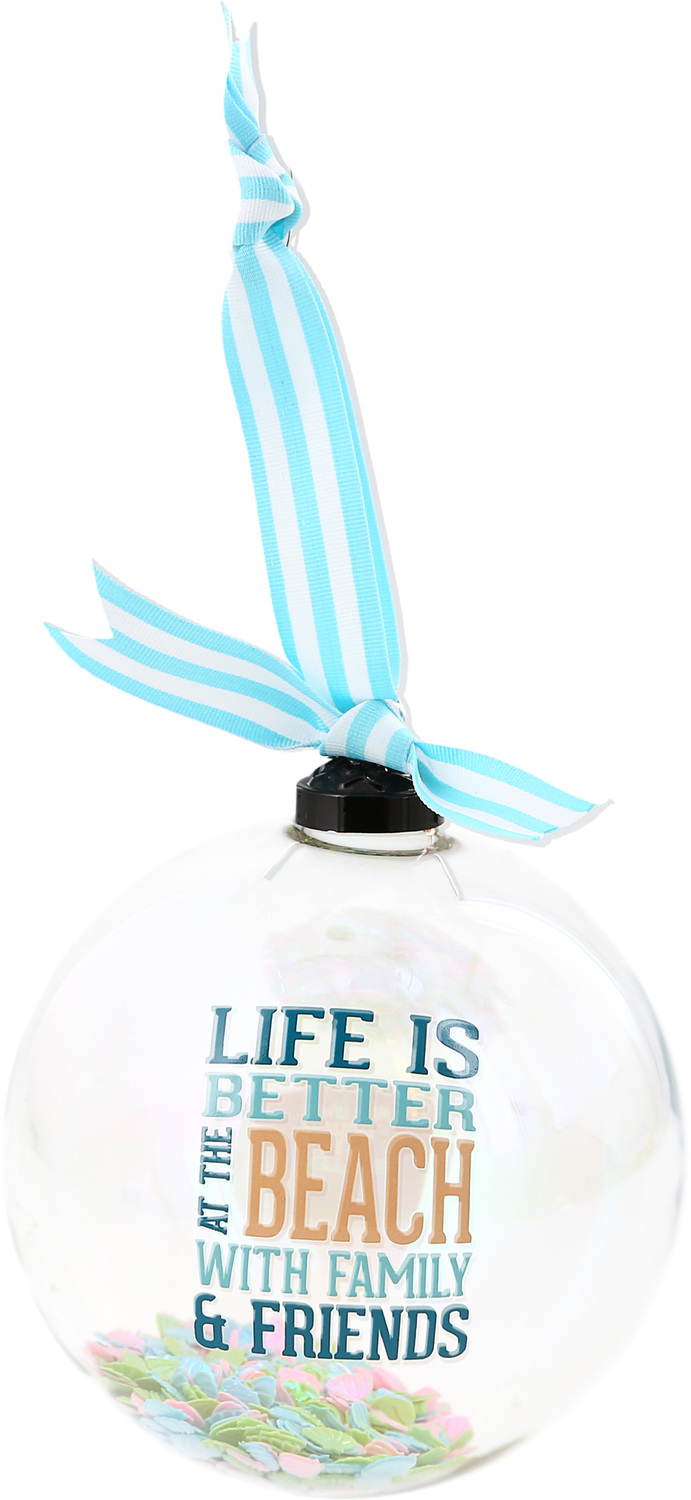 At the Beach by We People - At the Beach - 4" Iridescent Glass Ornament