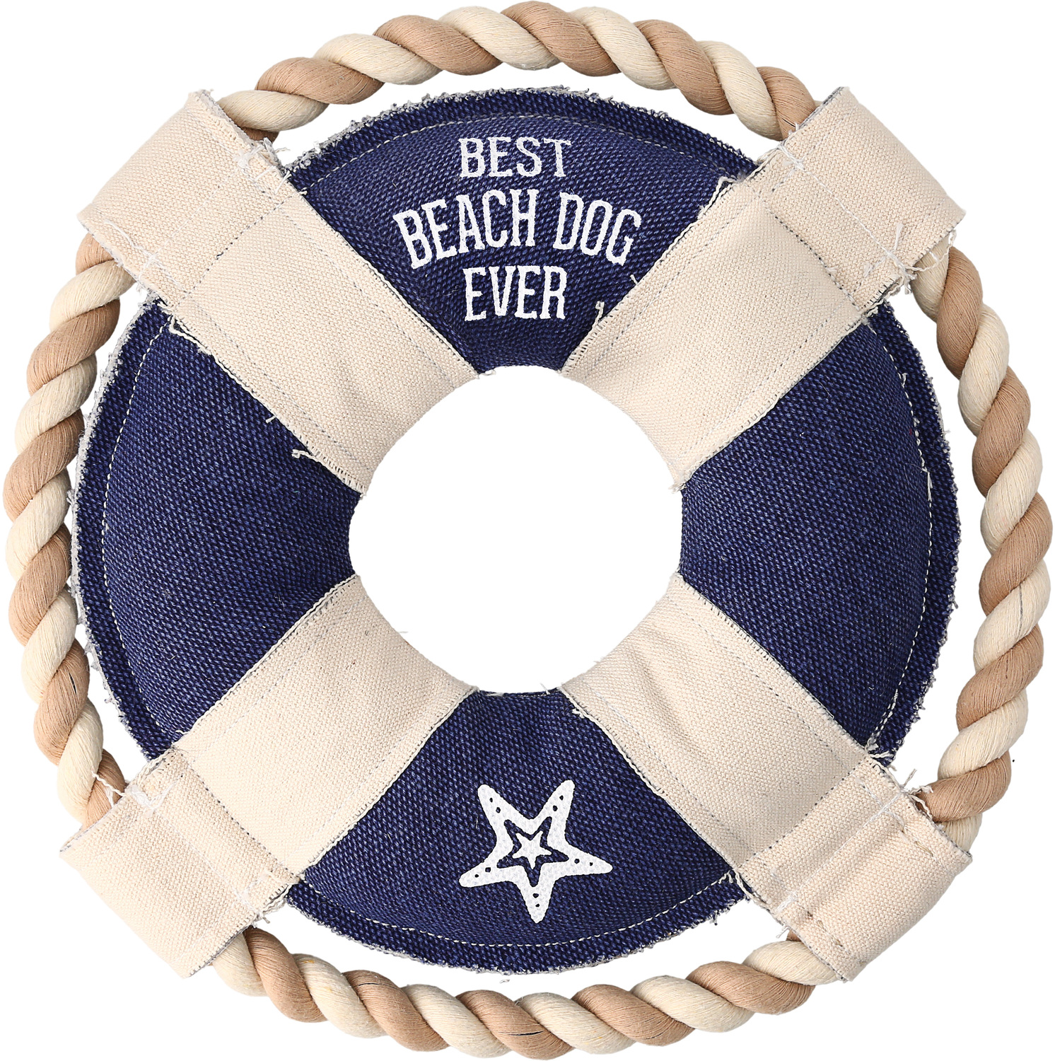 Beach Dog by We Pets - Beach Dog - 10" Canvas Dog Toy on Rope 