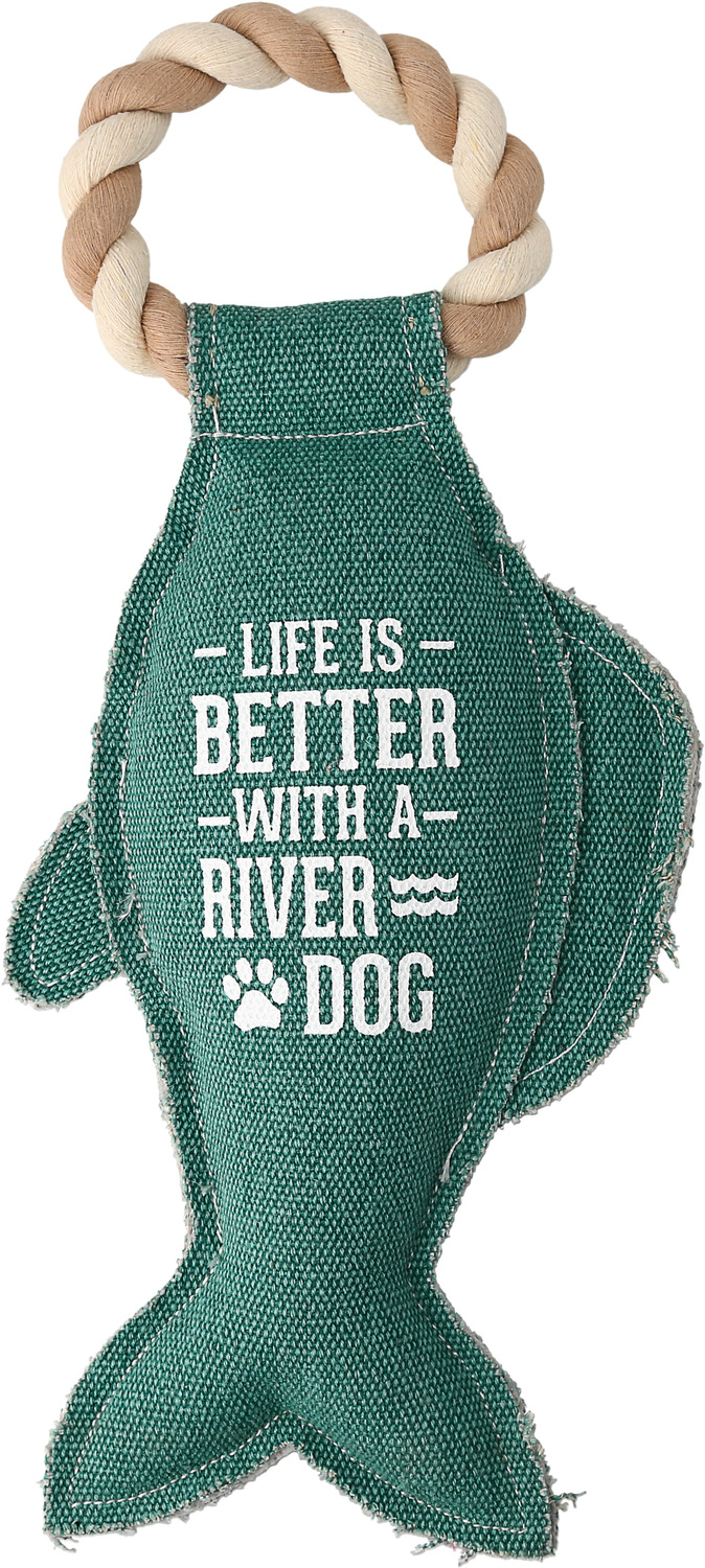 River Dog by We Pets - River Dog - 12" Canvas Dog Toy on Rope 
