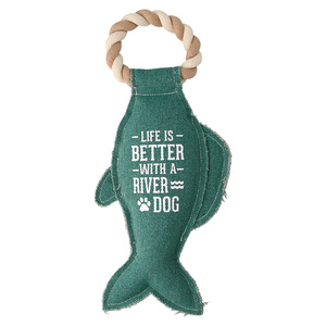 River Dog by We Pets - 12" Canvas Dog Toy on Rope 