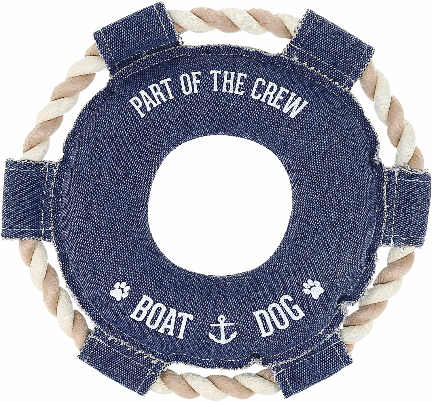 Boat Dog by We Pets - Boat Dog - 10.75" x 10.75" Canvas Dog Toy on Rope