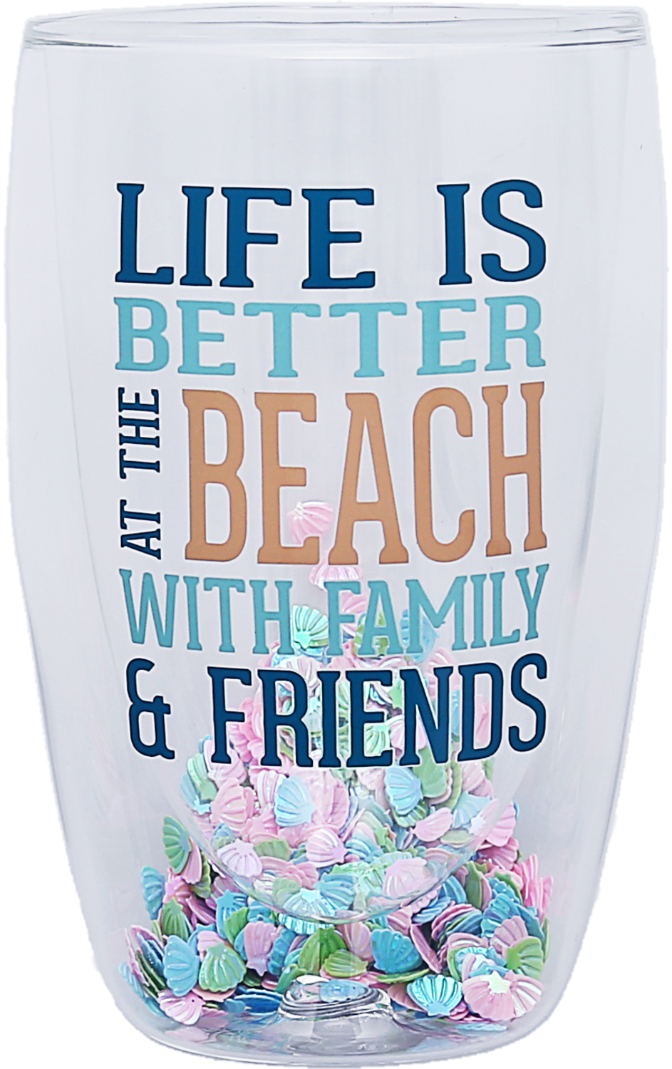 At the Beach by We People - At the Beach - 14 oz Double Walled Glass