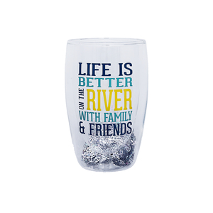 On the River by We People - 14 oz Double Walled Glass