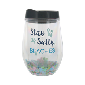 Stay Salty by We People - 12 oz Acrylic Stemless Wine Glass with Lid