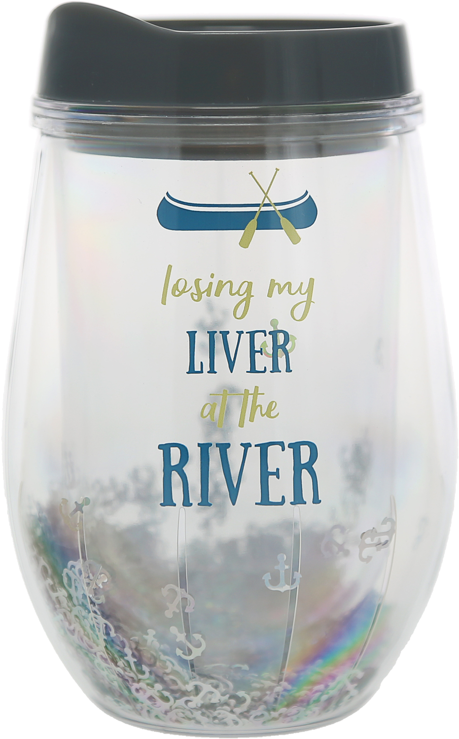 At the River by We People - At the River - 12 oz Acrylic Stemless Wine Glass with Lid