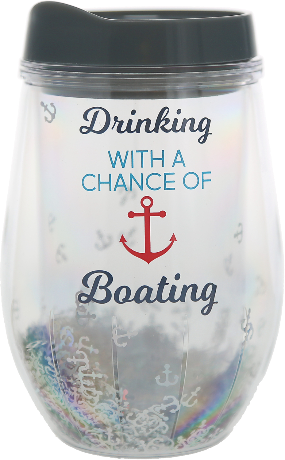 Boating by We People - Boating - 12 oz Acrylic Stemless Wine Glass with Lid
