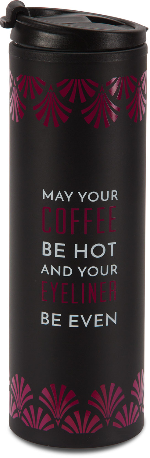 Coffee & Eyeliner by Pretty Inappropriate - Coffee & Eyeliner - 14 oz Travel Mug
