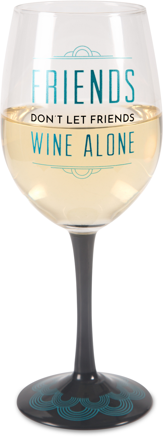 Wine Alone by Pretty Inappropriate - Wine Alone - 12 oz Wine Glass Tealight Holder