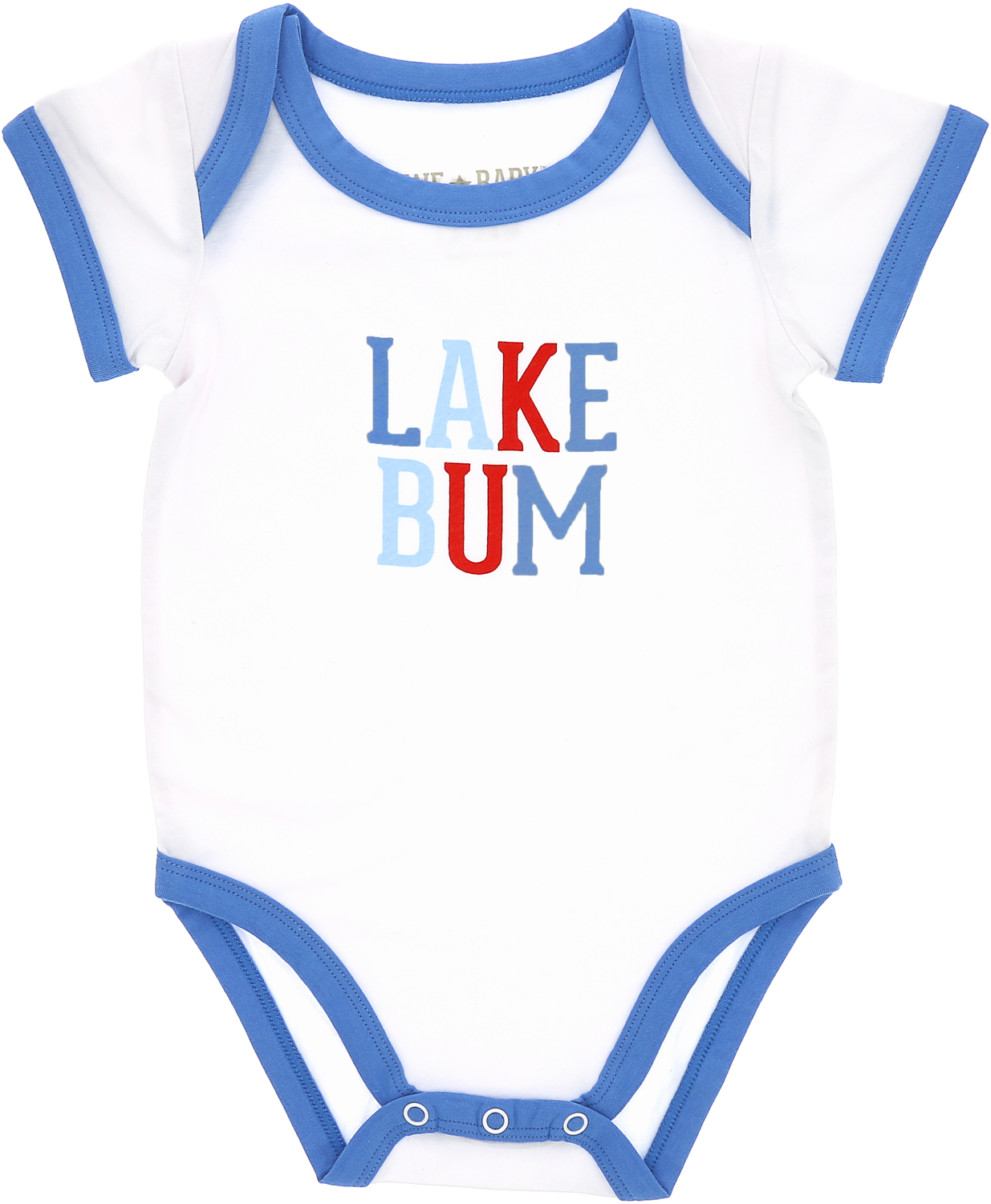 Lake Bum by We Baby - Lake Bum - 6-12 Month Blue Trimmed Bodysuit