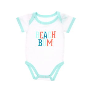 Beach Bum by We Baby - 6-12 Month Aqua Trimmed Bodysuit