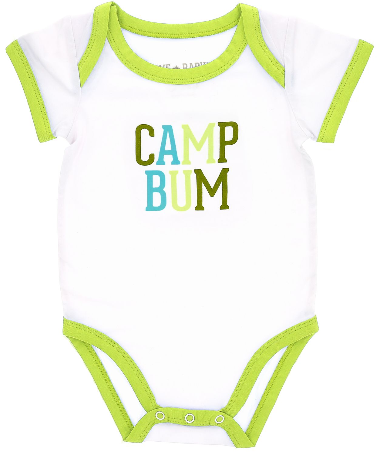 Camp Bum by We Baby - Camp Bum - 6-12 Month Light Green Trimmed Bodysuit
