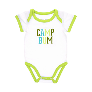 Camp Bum by We Baby - 6-12 Month Light Green Trimmed Bodysuit