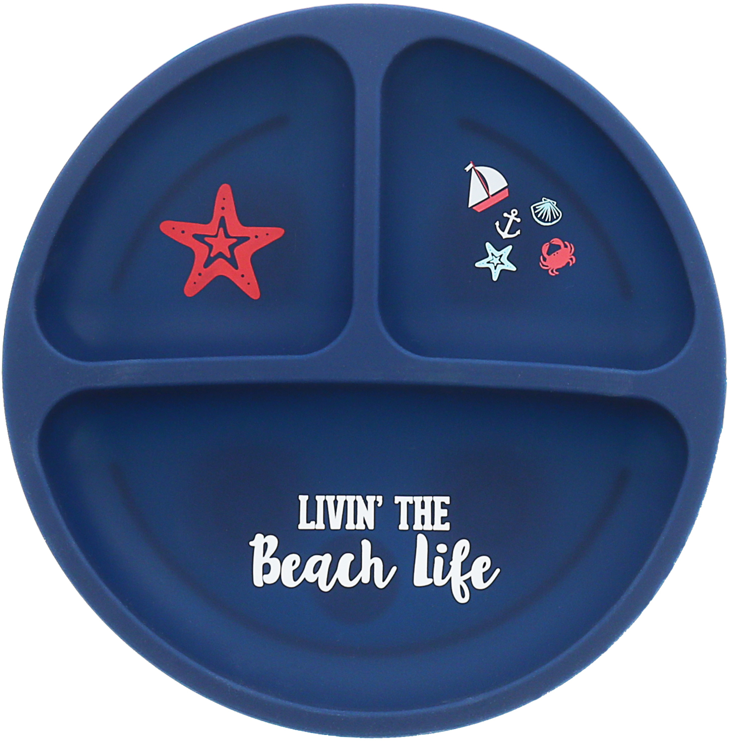 Beach Life by We Baby - Beach Life - 7.75" Divided Silicone Suction Plate