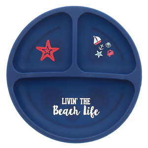 Beach Life by We Baby - 7.75" Divided Silicone Suction Plate
