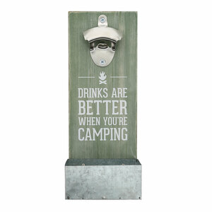 When Camping by We People - 11.5" Wall Mount Bottle Opener