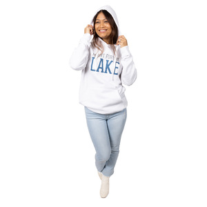The Lake by We People - Small White Unisex Hooded Sweatshirt