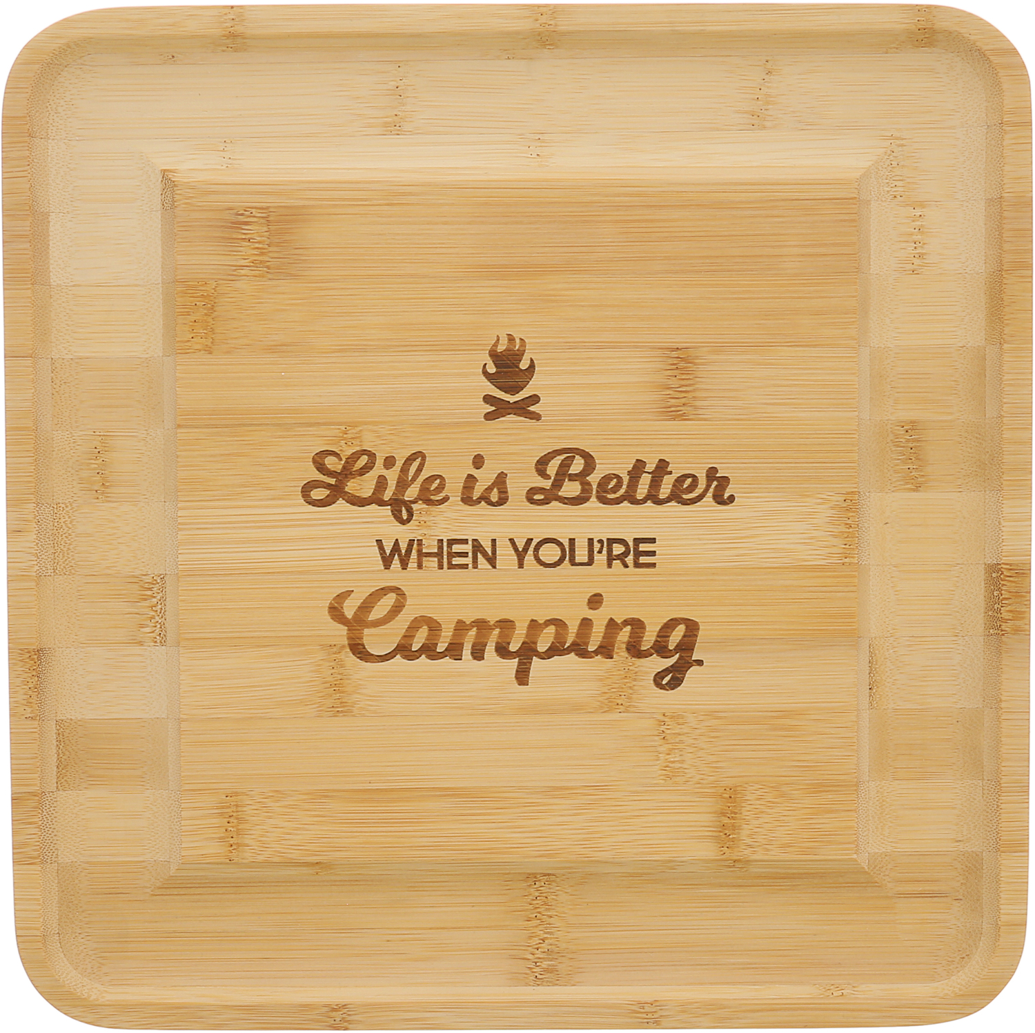 When You're Camping by We People - When You're Camping - 13" Bamboo Serving Board with Utensils