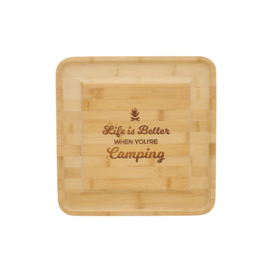 When You're Camping by We People - 13" Bamboo Serving Board with Utensils