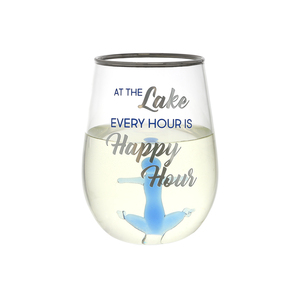 Happy Hour - Anchor by We People - 19 oz. Stemless Wine Glass with 3-D Figurine