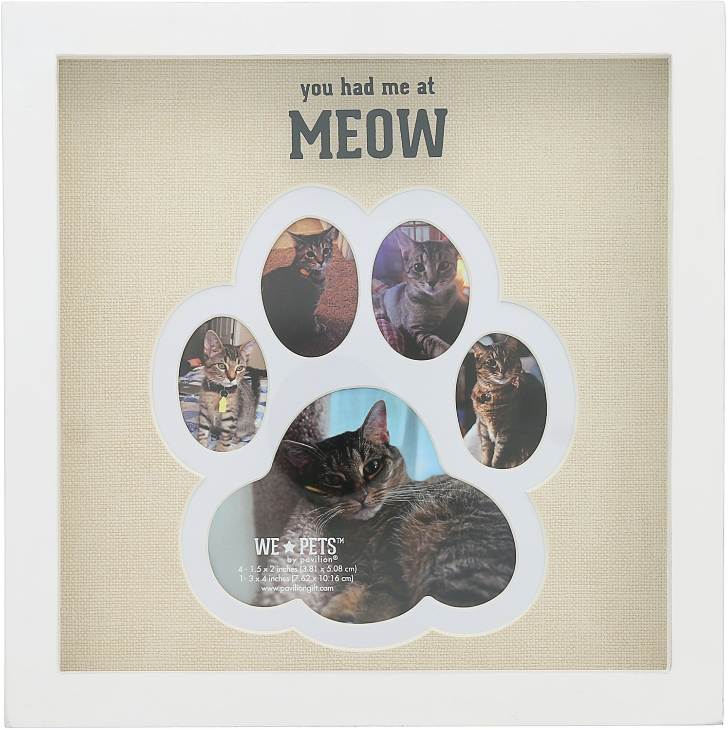 Meow by We Pets - Meow - 9" Paw Print Shadowbox Frame