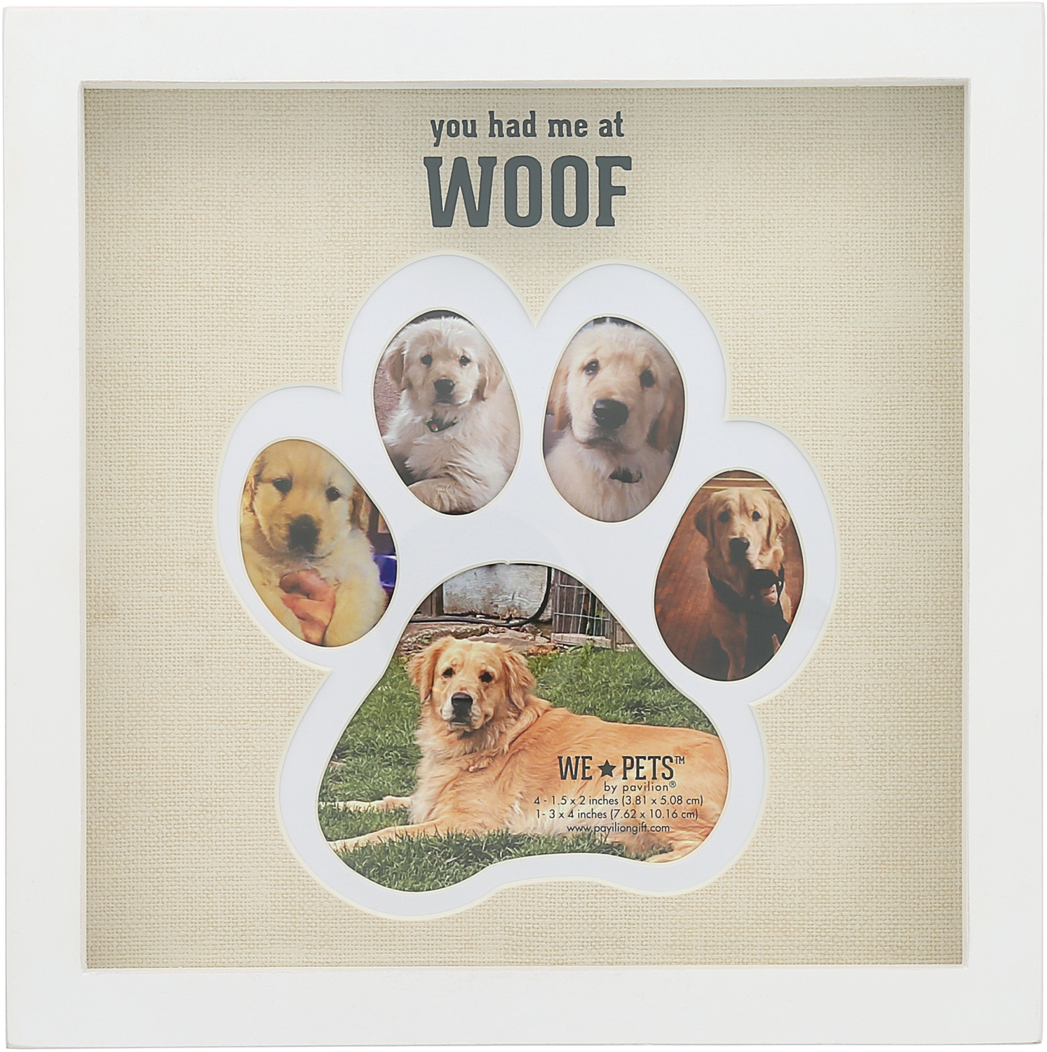 Woof by We Pets - Woof - 9" Pawprint Shadowbox Frame