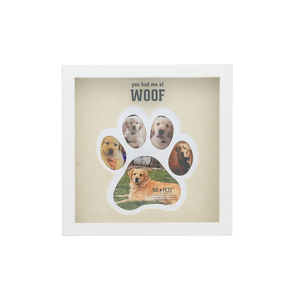Woof by We Pets - 9" Pawprint Shadowbox Frame