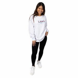 Lake Life by We People - S/M White Cotton Blend French Terry Sweatshirt