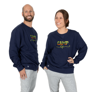 Camp Life by We People - S/M Navy Cotton Blend French Terry Sweatshirt