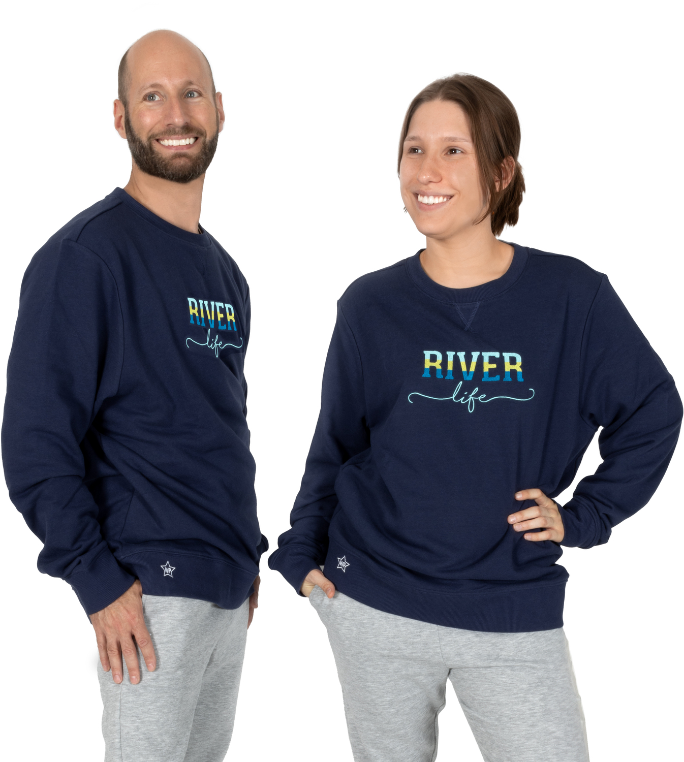 River Life by We People - River Life - S/M Navy Cotton Blend French Terry Sweatshirt