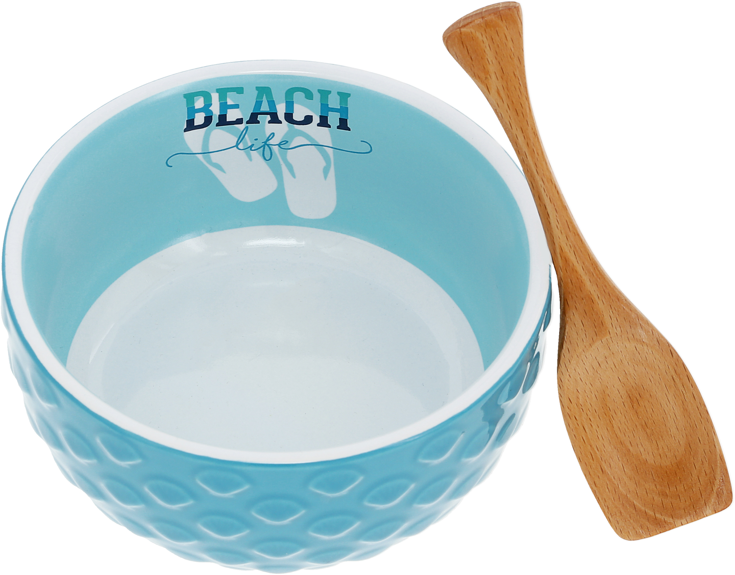 Beach Life by We People - Beach Life - 4.5" Ceramic Bowl with Wood Spoon