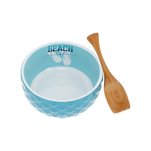 Beach Life by We People - 4.5" Ceramic Bowl with Wood Spoon