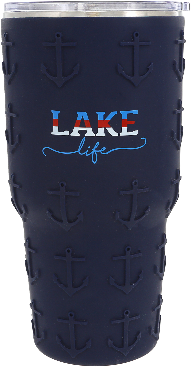 Lake Life by We People - Lake Life - 30 oz Travel Tumbler with 3D Silicone Wrap