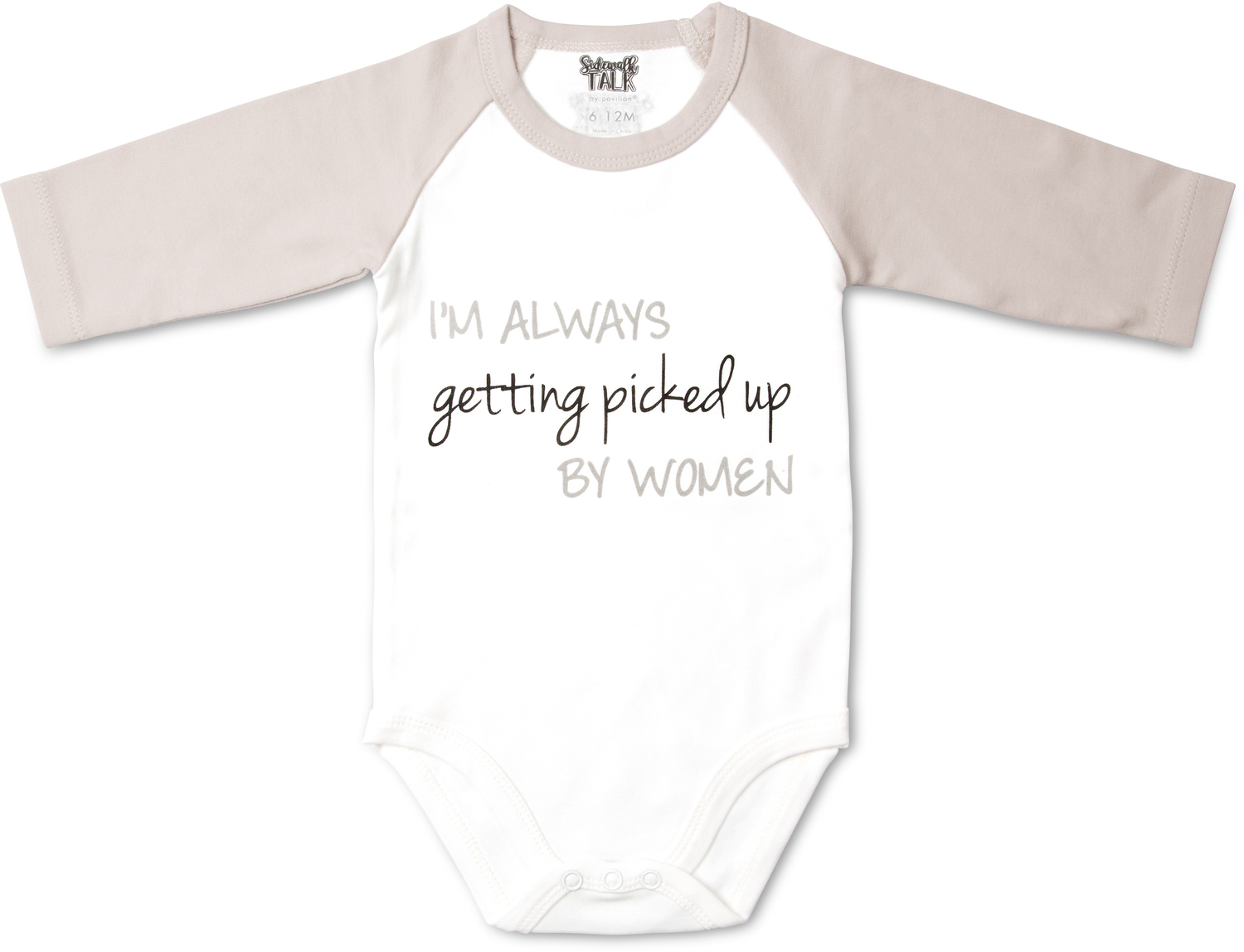 Picked Up by Sidewalk Talk - Picked Up - 12-24 Months 3/4 Length Gray Sleeve Onesie