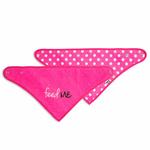 Pink Feed Me by Sidewalk Talk - Reversible Handkerchief bib
