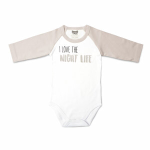 Night Life by Sidewalk Talk - 12-24 Months 3/4 Length Gray Sleeve Onesie