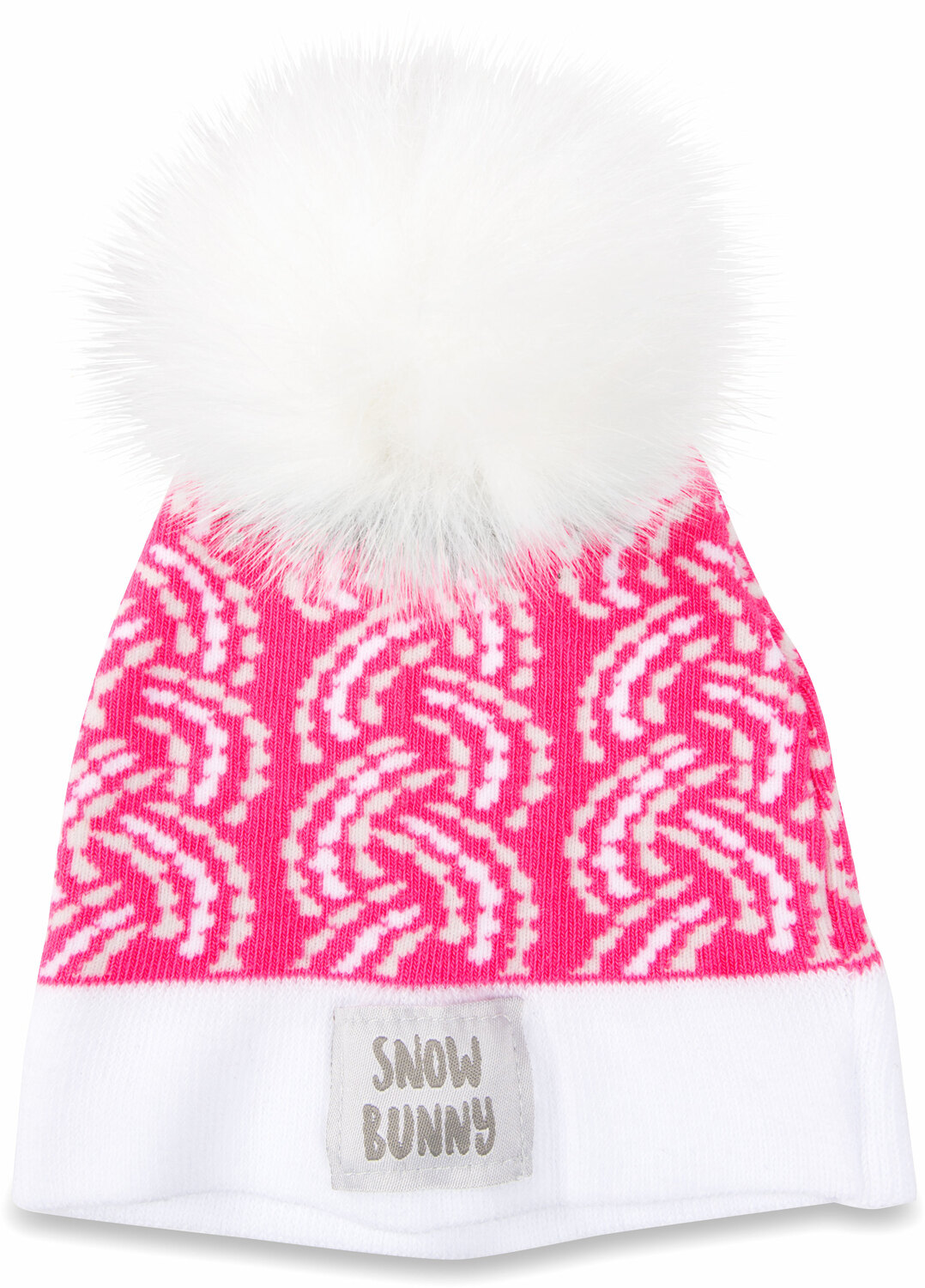 Snow Bunny by Sidewalk Talk - Snow Bunny - Pink Knit Pom Pom Hat
(0-12 Months)