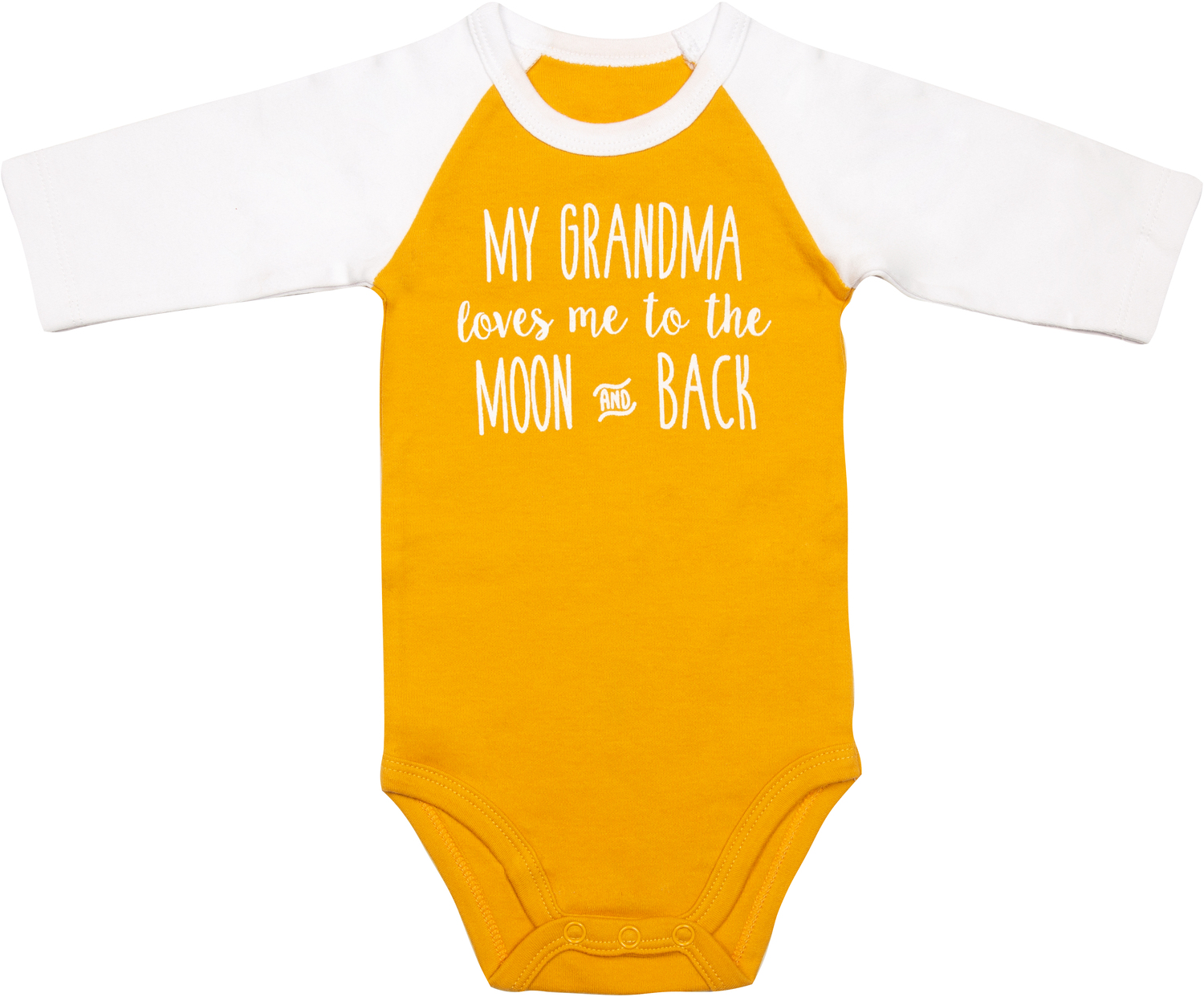 Moon and Back by Sidewalk Talk - Moon and Back - 6-12 Months
3/4 Length Sleeve Mustard Onesie
