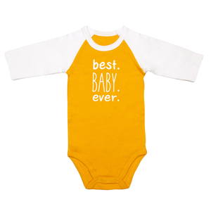 Best Baby by Sidewalk Talk - 6-12 Months
3/4 Length Sleeve Mustard Onesie