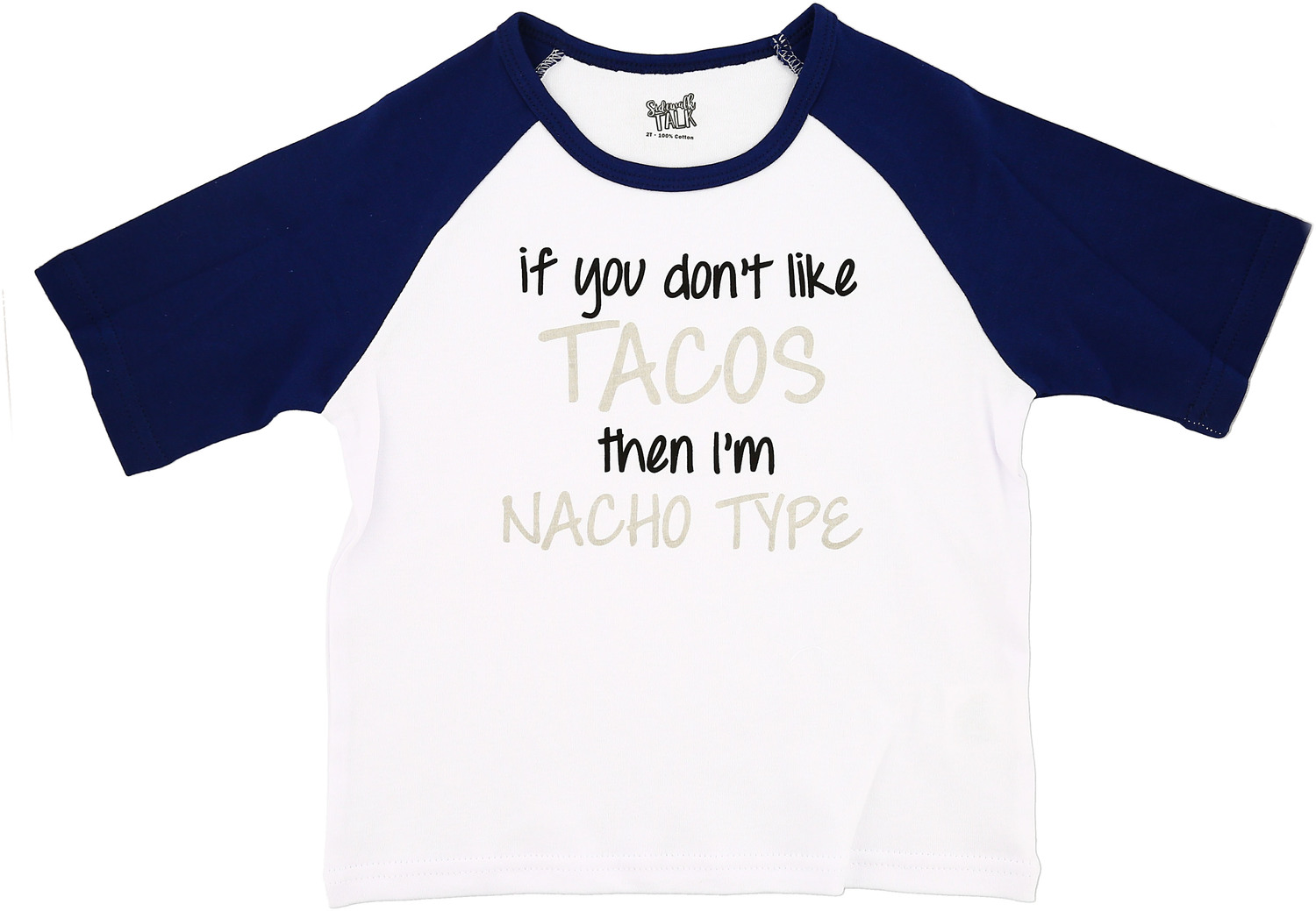 Nacho Type by Sidewalk Talk - Nacho Type - 2T 3/4 Length Navy Sleeve Shirt