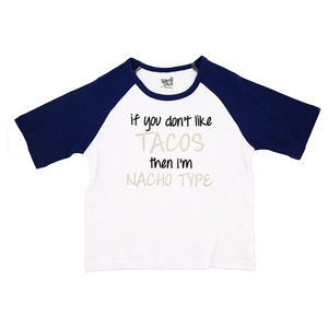 Nacho Type by Sidewalk Talk - 2T 3/4 Length Navy Sleeve Shirt
