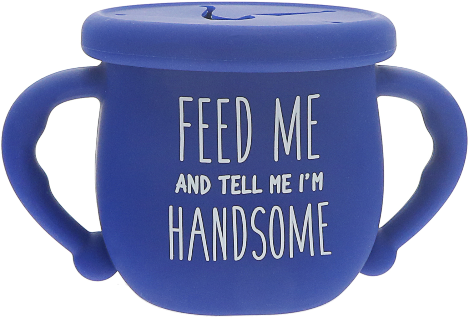 I'm Handsome by Sidewalk Talk - I'm Handsome - 3.5" Silicone Snack Bowl with Lid