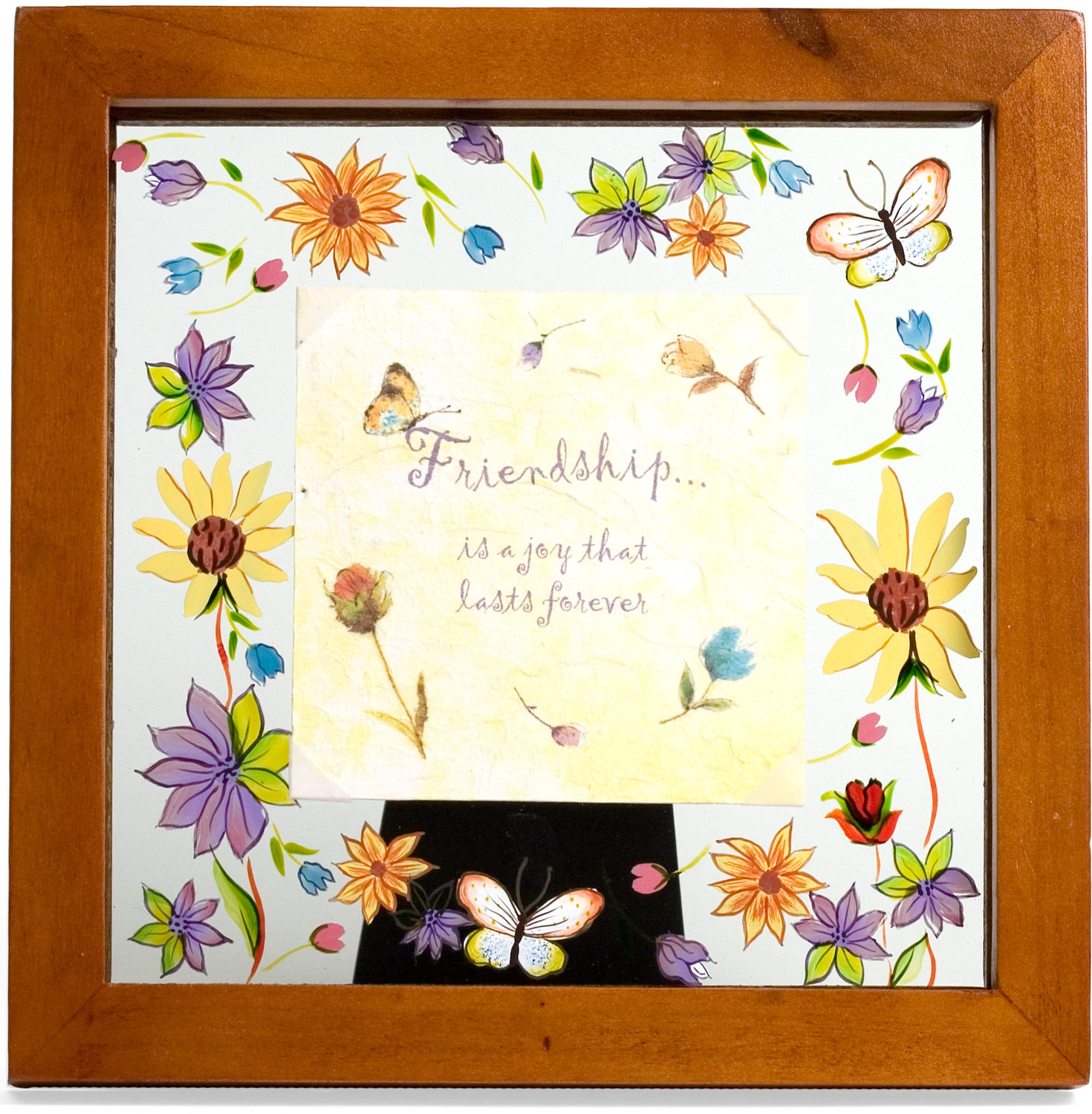 Friendship by Fields of Joy - Friendship - 6.5" Square Glass Frame/Plaque