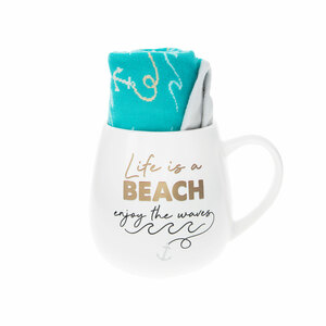 Beach by Warm & Toe-sty - 15.5 oz Mug and Sock Set