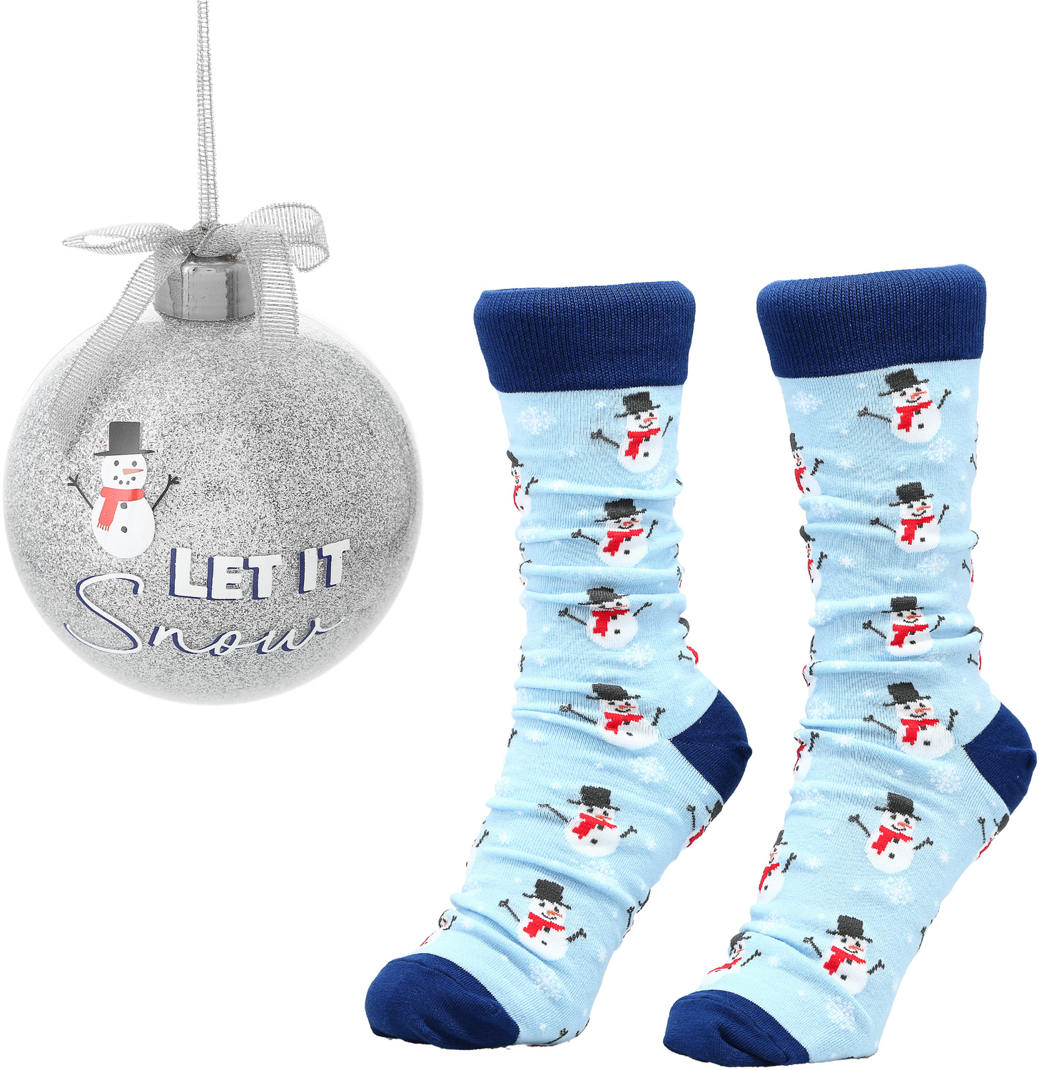 Let it Snow by Warm & Toe-sty - Let it Snow - 4" Ornament with Unisex Holiday Socks