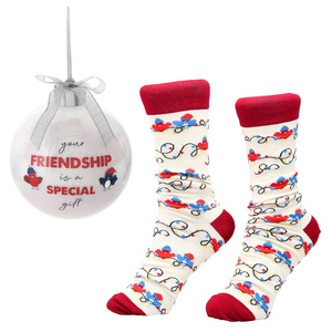Friendship by Warm & Toe-sty - 4" Ornament with Unisex Holiday Socks