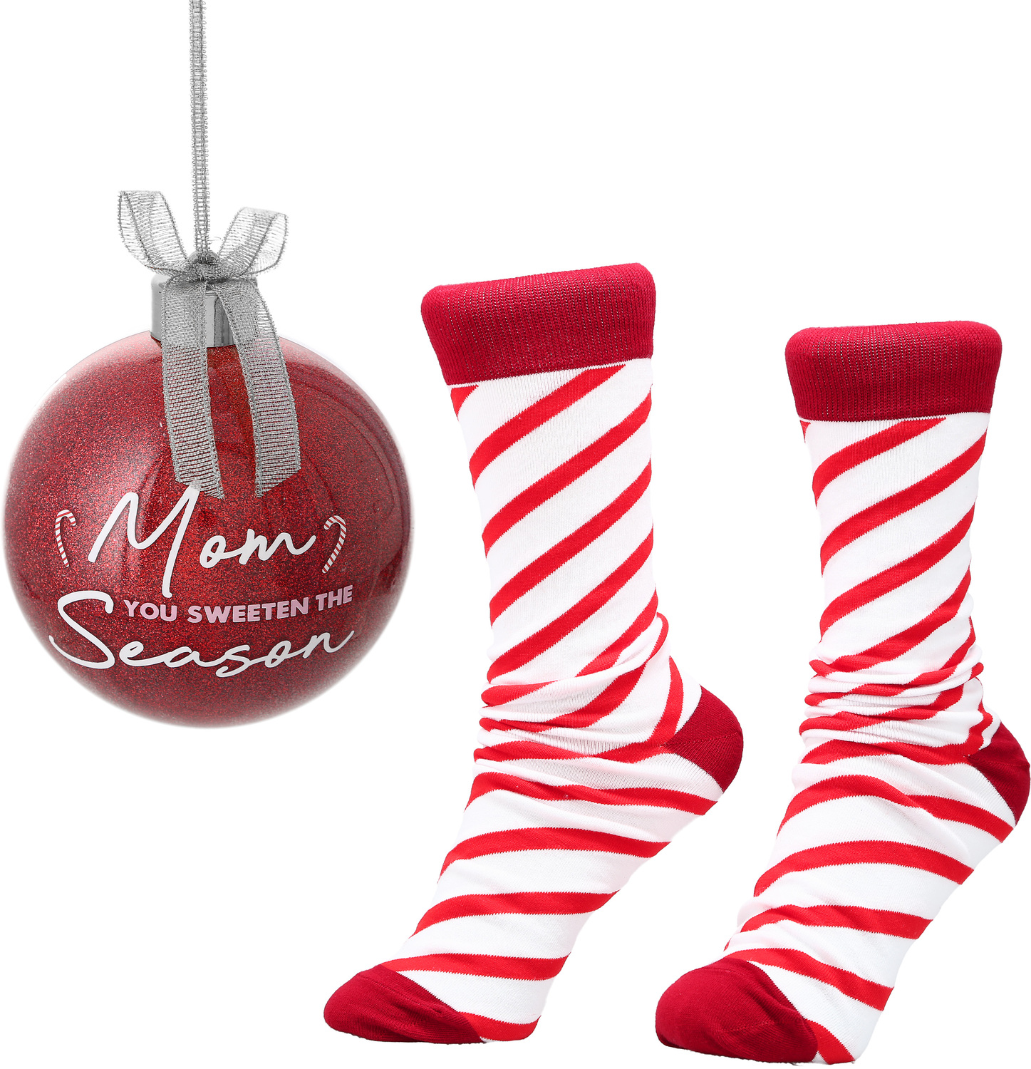 Mom by Warm & Toe-sty - Mom - 4" Ornament with Unisex Holiday Socks