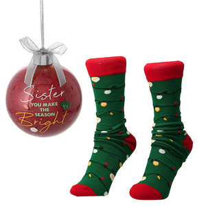 Sister by Warm & Toe-sty - 4" Ornament with Unisex Holiday Socks