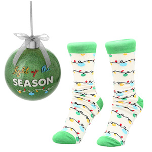 Light Up by Warm & Toe-sty - 4" Ornament with Unisex Holiday Socks