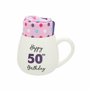  50th Birthday by Warm & Toe-sty - 15.5 oz Mug and Sock Set